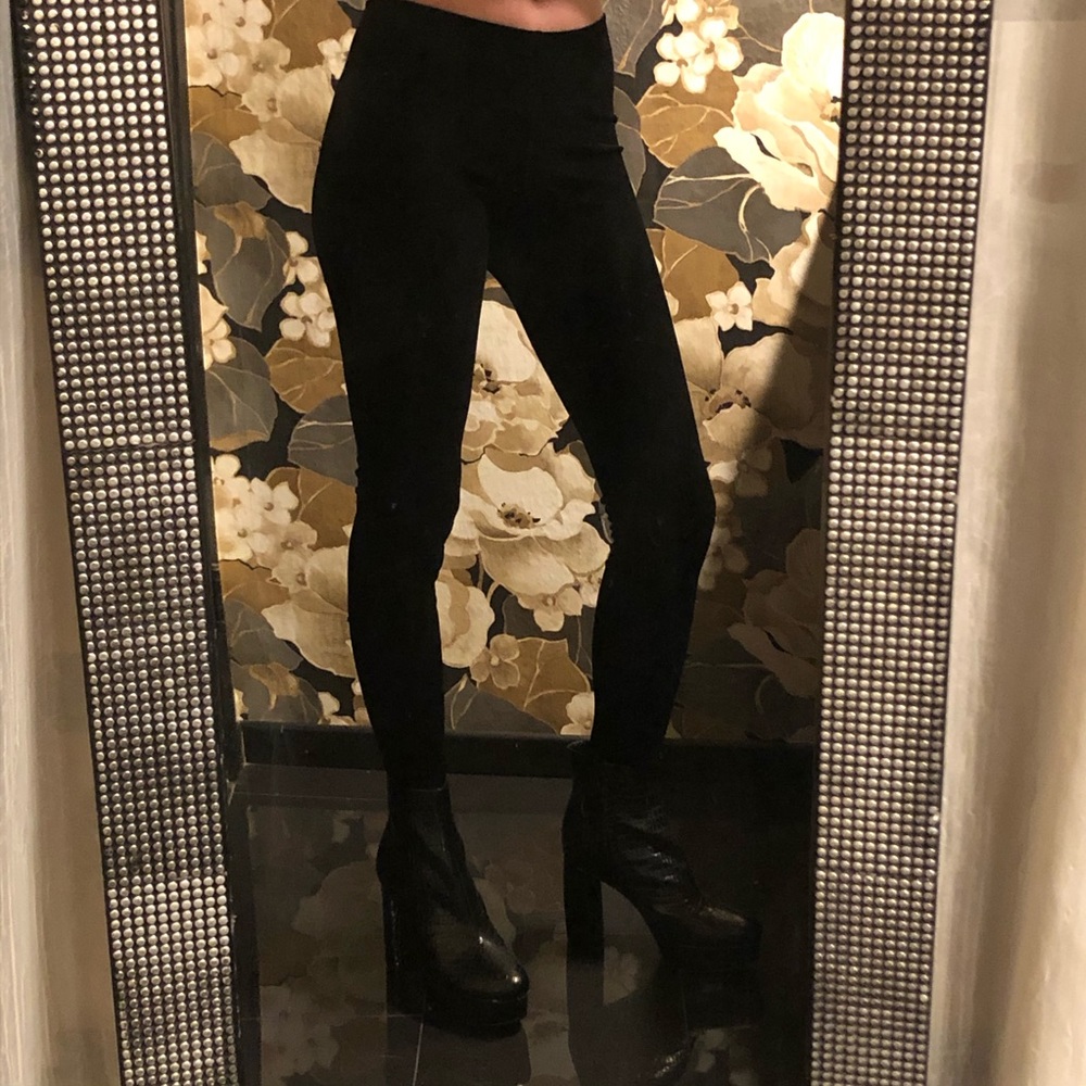see you monday black velvet leggings size medium